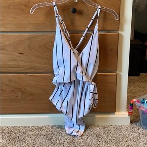 One piece thong swim suit